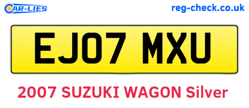 EJ07MXU are the vehicle registration plates.