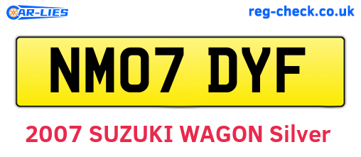 NM07DYF are the vehicle registration plates.