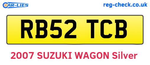 RB52TCB are the vehicle registration plates.