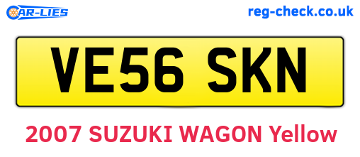 VE56SKN are the vehicle registration plates.