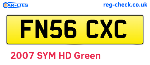 FN56CXC are the vehicle registration plates.