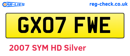 GX07FWE are the vehicle registration plates.