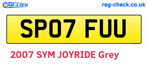 SP07FUU are the vehicle registration plates.