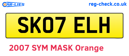 SK07ELH are the vehicle registration plates.