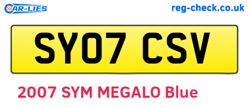 SY07CSV are the vehicle registration plates.