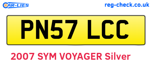 PN57LCC are the vehicle registration plates.