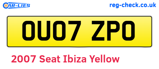 Yellow 2007 Seat Ibiza (OU07ZPO)