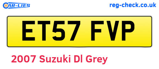 Suzuki with registration plate ET57FVP