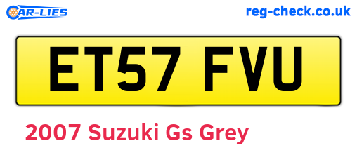 Suzuki with registration plate ET57FVU