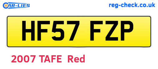 HF57FZP are the vehicle registration plates.
