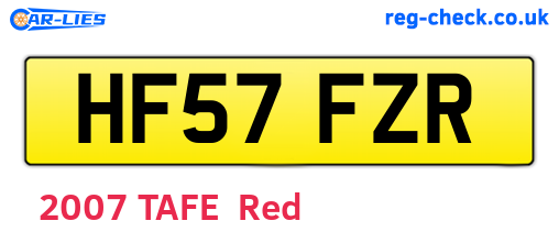HF57FZR are the vehicle registration plates.