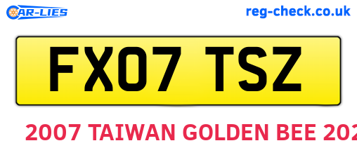 FX07TSZ are the vehicle registration plates.