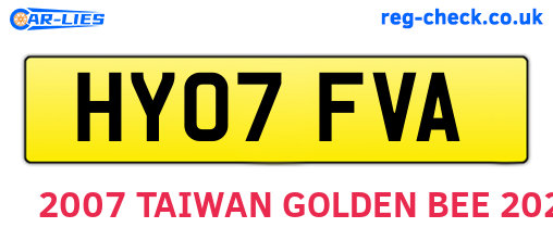 HY07FVA are the vehicle registration plates.