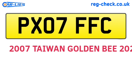 PX07FFC are the vehicle registration plates.