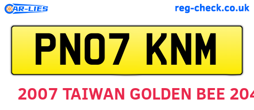 PN07KNM are the vehicle registration plates.