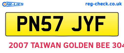 PN57JYF are the vehicle registration plates.