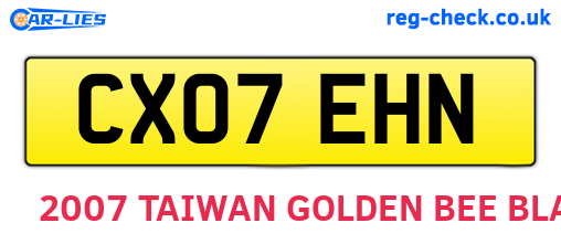 CX07EHN are the vehicle registration plates.