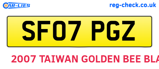 SF07PGZ are the vehicle registration plates.