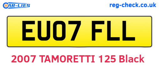 EU07FLL are the vehicle registration plates.
