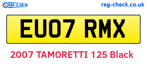 EU07RMX are the vehicle registration plates.