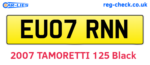EU07RNN are the vehicle registration plates.