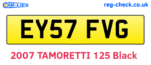 EY57FVG are the vehicle registration plates.