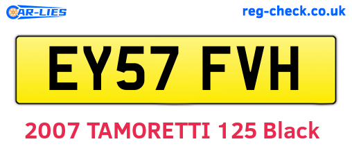 EY57FVH are the vehicle registration plates.
