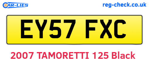 EY57FXC are the vehicle registration plates.