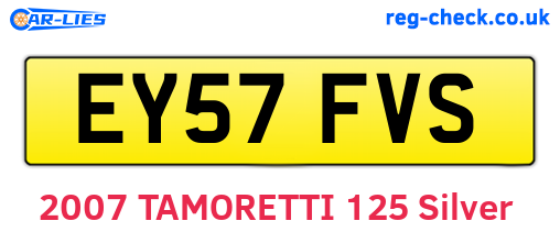 EY57FVS are the vehicle registration plates.