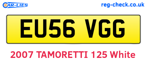 EU56VGG are the vehicle registration plates.