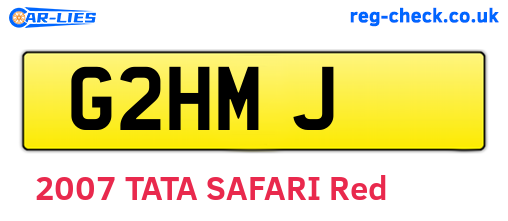 G2HMJ are the vehicle registration plates.