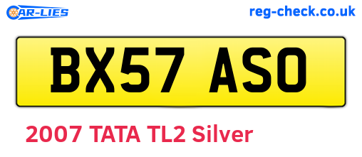 BX57ASO are the vehicle registration plates.