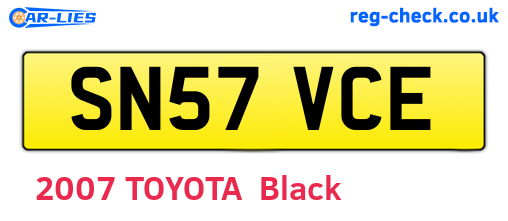 SN57VCE are the vehicle registration plates.