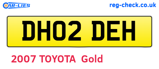 DH02DEH are the vehicle registration plates.