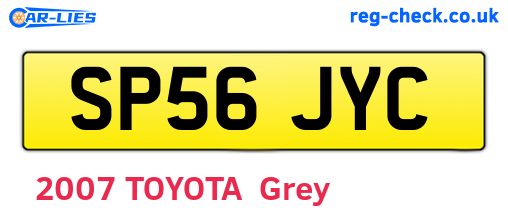 SP56JYC are the vehicle registration plates.