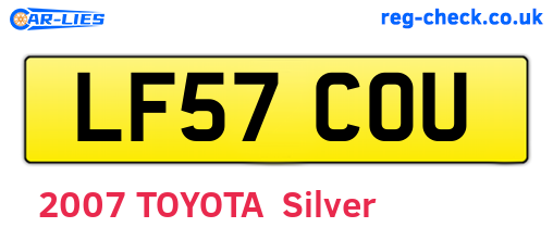 LF57COU are the vehicle registration plates.