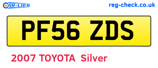 PF56ZDS are the vehicle registration plates.