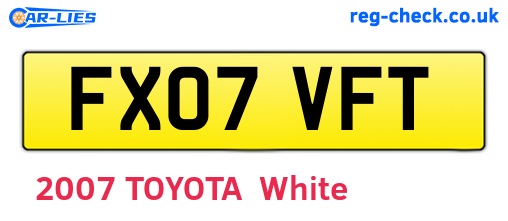 FX07VFT are the vehicle registration plates.