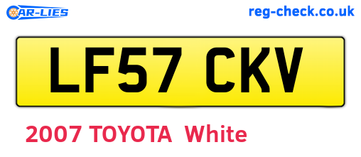 LF57CKV are the vehicle registration plates.