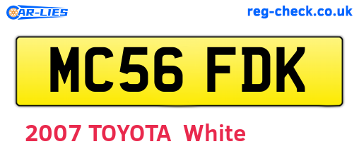 MC56FDK are the vehicle registration plates.