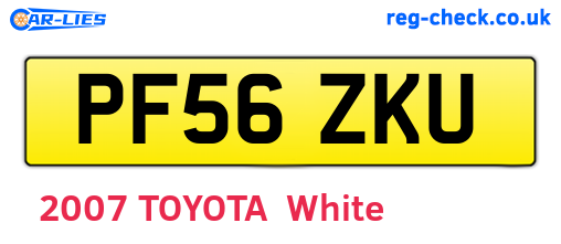 PF56ZKU are the vehicle registration plates.