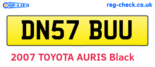 DN57BUU are the vehicle registration plates.