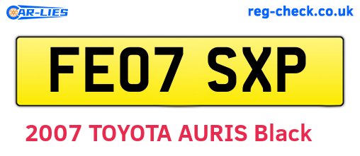FE07SXP are the vehicle registration plates.