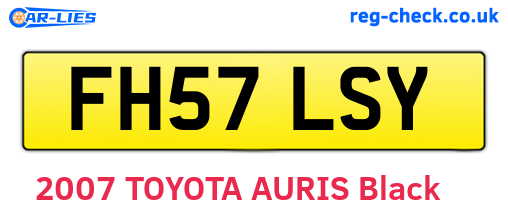 FH57LSY are the vehicle registration plates.