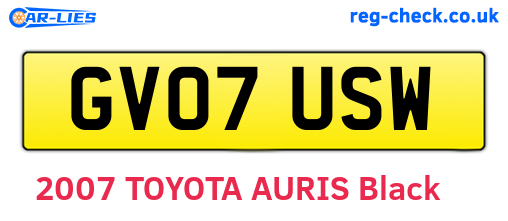 GV07USW are the vehicle registration plates.
