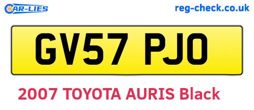 GV57PJO are the vehicle registration plates.