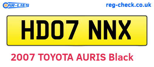 HD07NNX are the vehicle registration plates.
