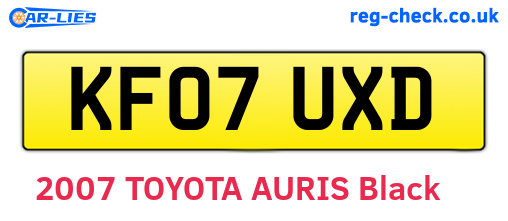 KF07UXD are the vehicle registration plates.