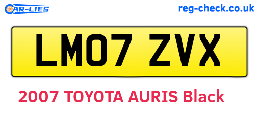 LM07ZVX are the vehicle registration plates.