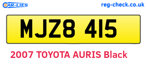 MJZ8415 are the vehicle registration plates.